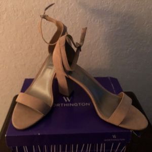 Tan two strap shoe
